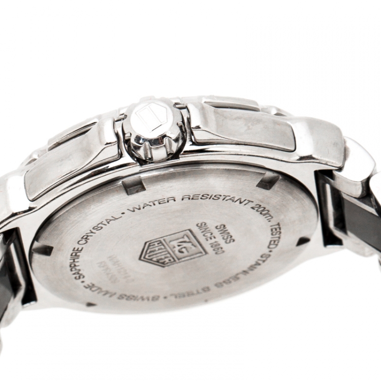 Pre Owned Tag Heuer Black Ceramic Stainless Steel Diamonds Formula 1 Women's Wristwatch 37 mm