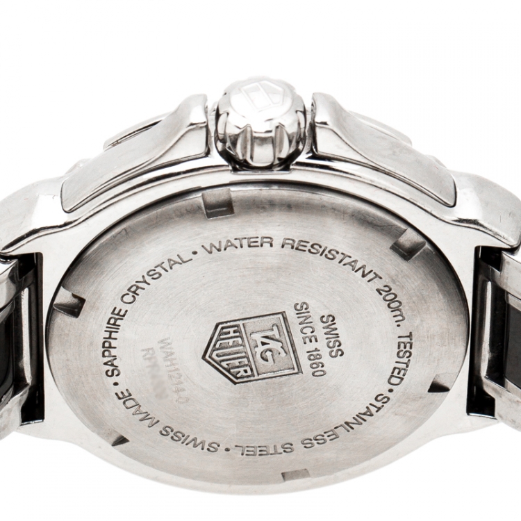 Pre Owned Tag Heuer Black Ceramic Stainless Steel Diamonds Formula 1 Women's Wristwatch 37 mm