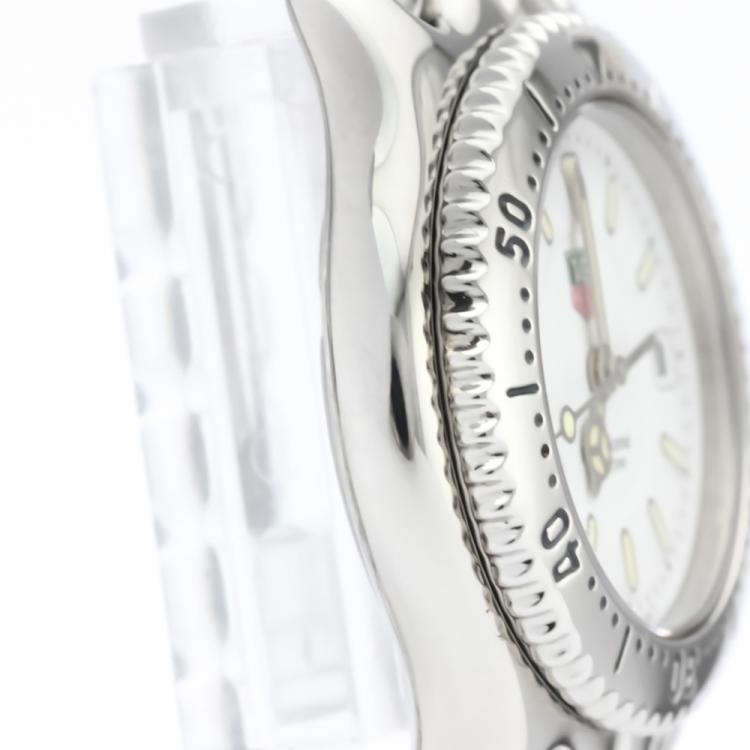 Pre Owned Tag Heuer White Stainless Steel Sel Professional 200M WG1310 Women's Wristwatch 28 MM