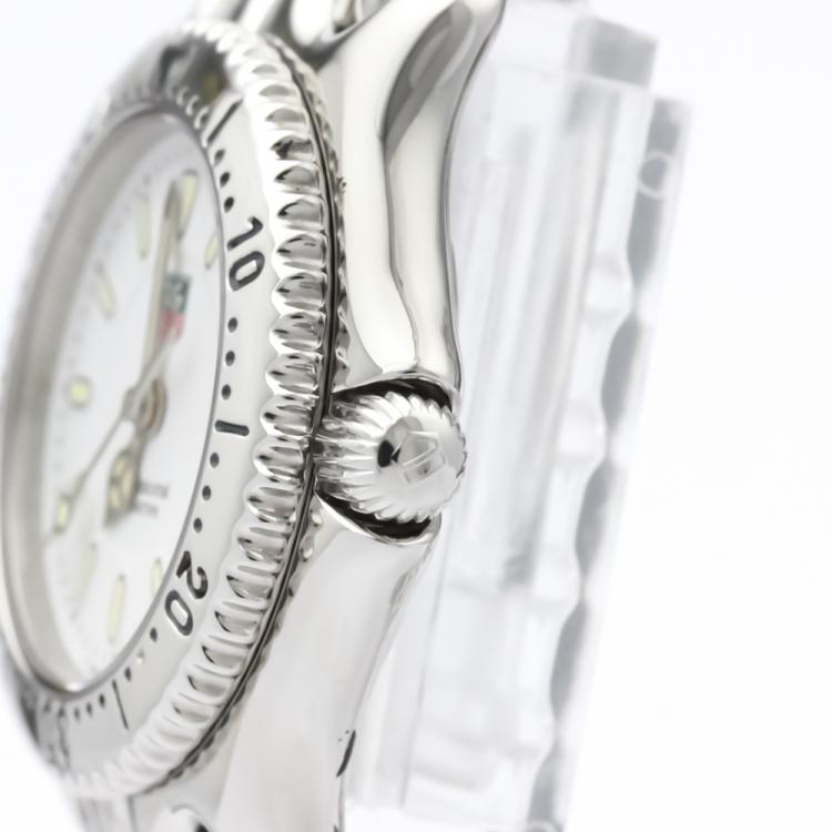 Pre Owned Tag Heuer White Stainless Steel Sel Professional 200M WG1310 Women's Wristwatch 28 MM