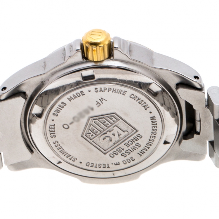 Pre Owned Tag Heuer Silver Gold-Plated Stainless Steel Professional WF1420-O Women's Wristwatch 26 MM