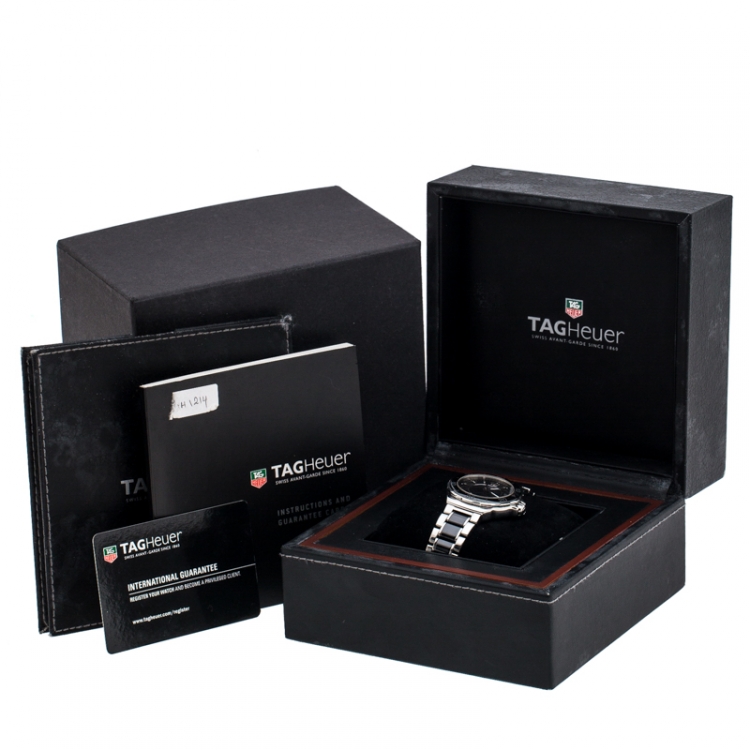 Pre Owned Tag Heuer Black Ceramic Stainless Steel Formula 1 WAH1210.BA0859 Women's Wristwatch 37 mm