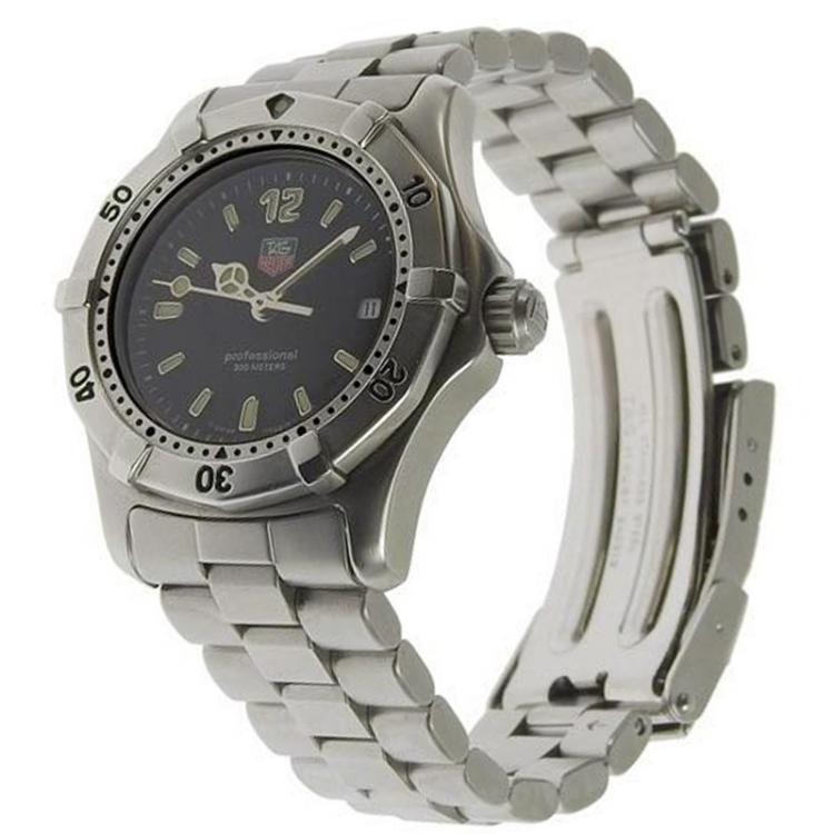 Pre Owned Tag Heuer Black Stainless Steel Professional WK1310 Women's Wristwatch 28.5 MM