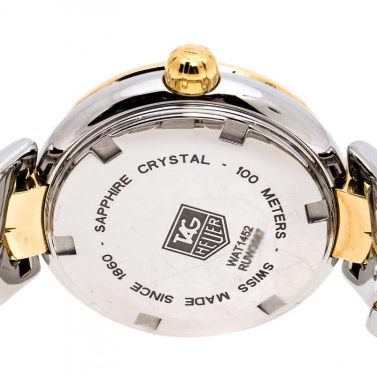 Pre Owned Tag Heuer Silver White Two-Tone Stainless Steel Link WAT1452.BB0955 Women's Wristwatch  29 mm