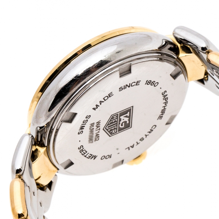 Pre Owned Tag Heuer Silver White Two-Tone Stainless Steel Link WAT1452.BB0955 Women's Wristwatch  29 mm