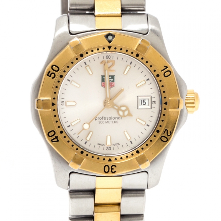 Pre Owned Tag Heuer Silver Two-tone Stainless Steel Professional 2000 Series WK1320-0 Women's Wristwatch 28 mm