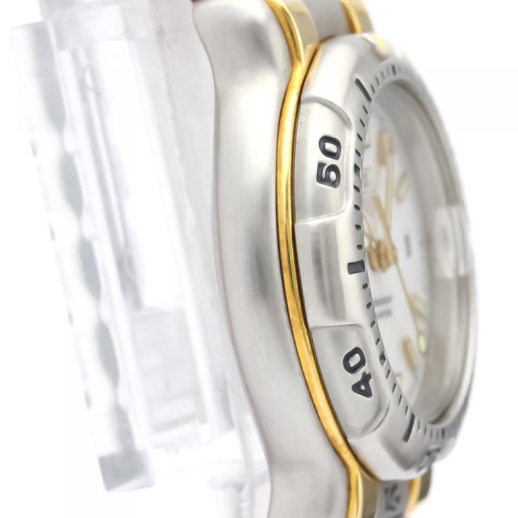 Pre Owned Tag Heuer White Gold Plated Stainless Steel 6000 Series Quartz Wh1351 Women's Wristwatch 29 MM