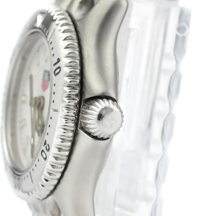 Pre Owned Tag Heuer White Stainless Steel WG1412 Professional Women's Wristwatch 24MM