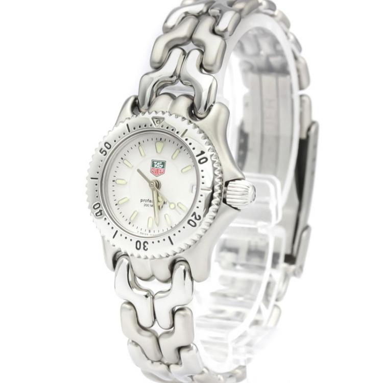 Pre Owned Tag Heuer White Stainless Steel WG1412 Professional Women's Wristwatch 24MM