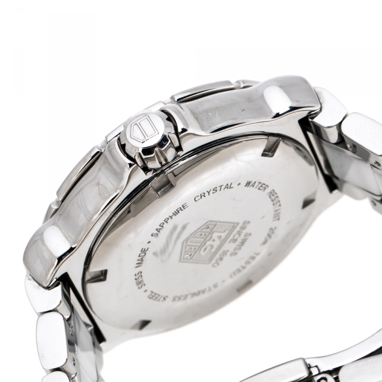 Pre Owned Tag Heuer White Stainless Steel Ceramic Diamond Formula 1 WAH1213 Women's Wristwatch 34 mm