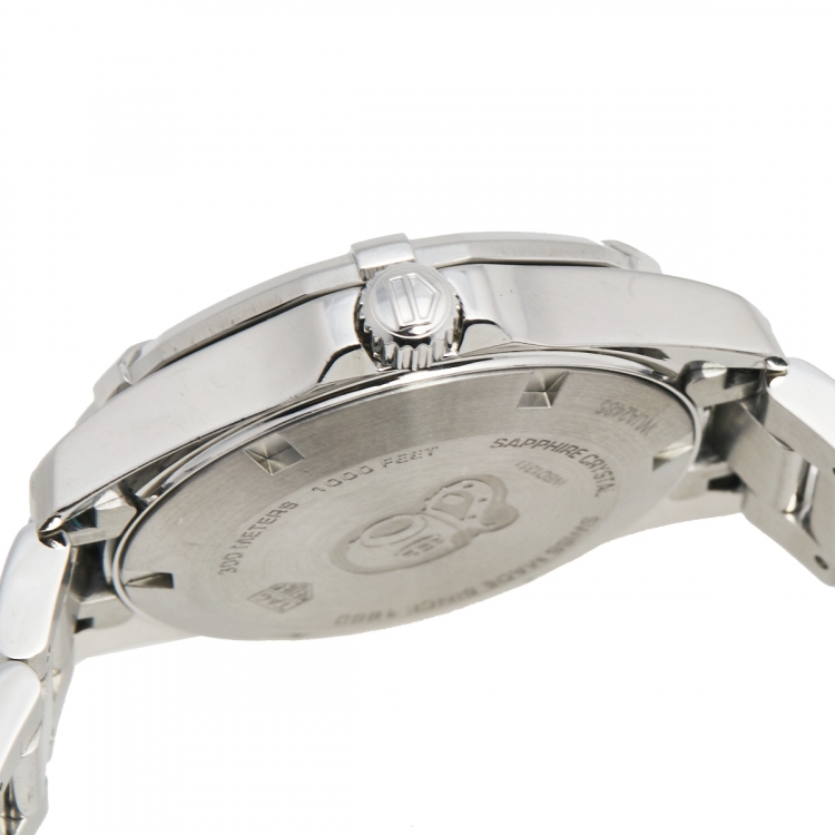 Pre Owned Tag Heuer Mother of Pearl Stainless Steel Aquaracer WBD1311 Women's Wristwatch 33 mm