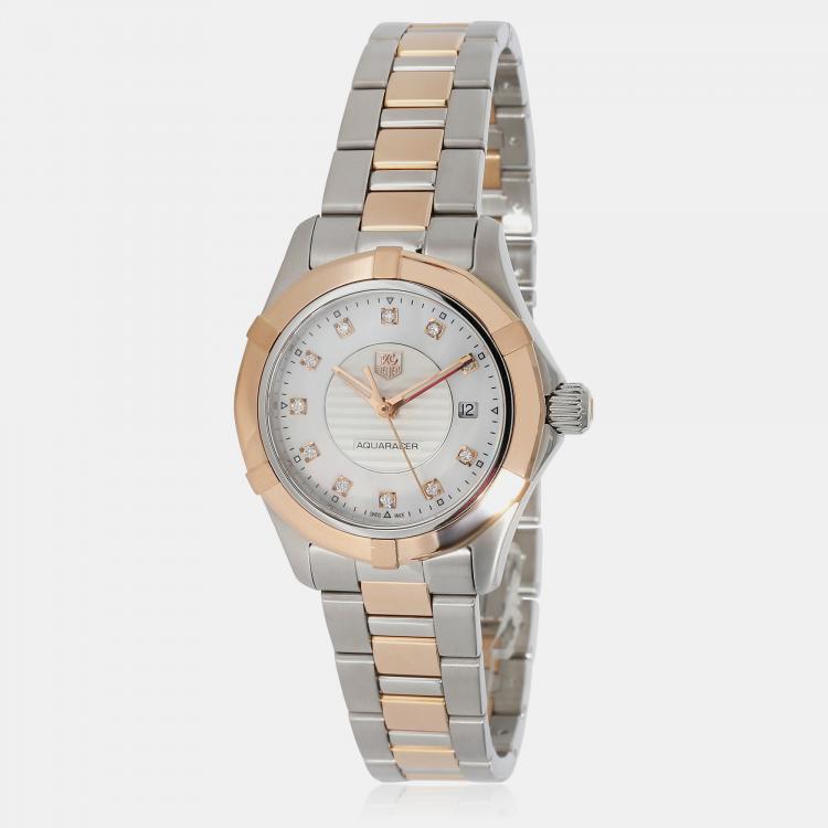 Tag Heuer Women's WAP1451.BD0837 'Aquaracer' 18kt Gold Diamond Steel Gold Watch