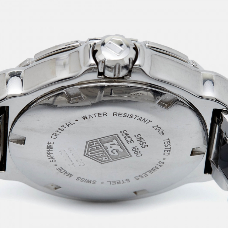 Pre Owned Tag Heuer Black Ceramic Diamond Stainless Steel Formula 1 WAH1219.BA0859 Women's Wristwatch 37 mm 