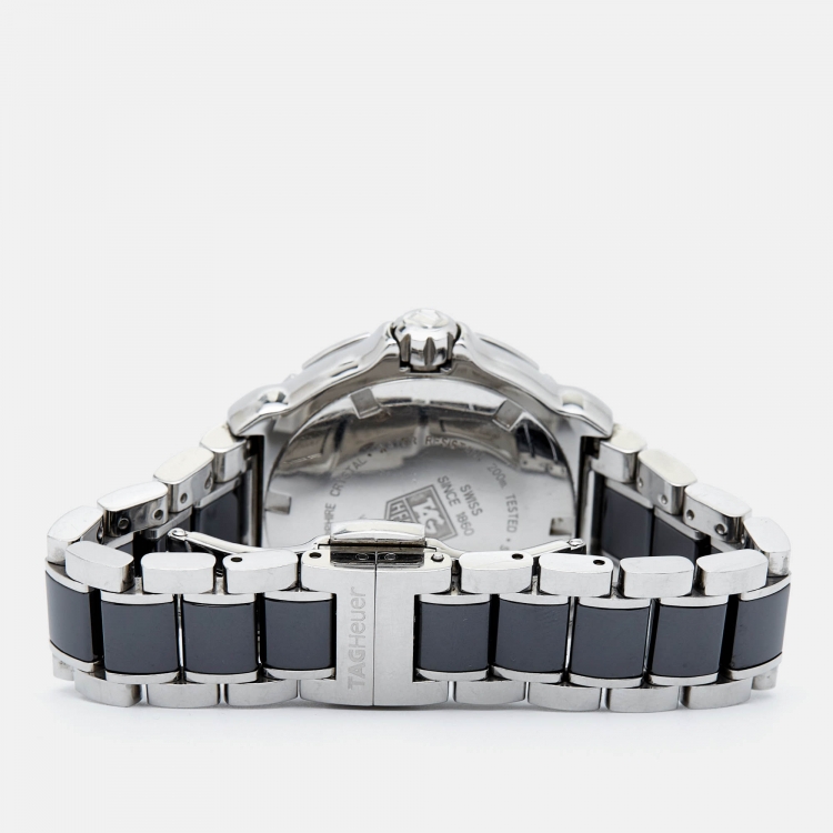 Pre Owned Tag Heuer Black Ceramic Diamond Stainless Steel Formula 1 WAH1219.BA0859 Women's Wristwatch 37 mm 