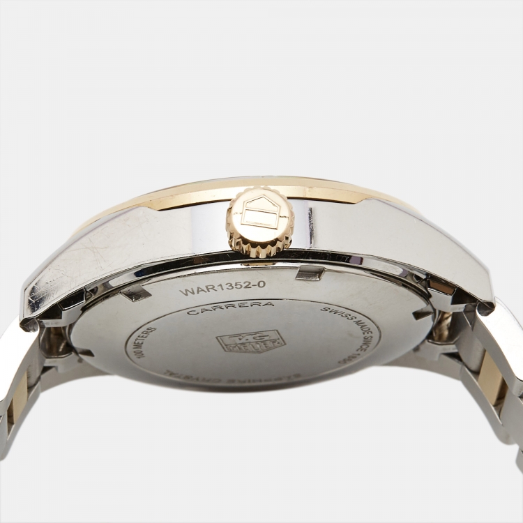Pre Owned Tag Heuer Mother Of Pearl Diamond 18K Rose Gold Stainless Steel Carrera WAR1352.BD0779 Women's Wristwatch 32 mm