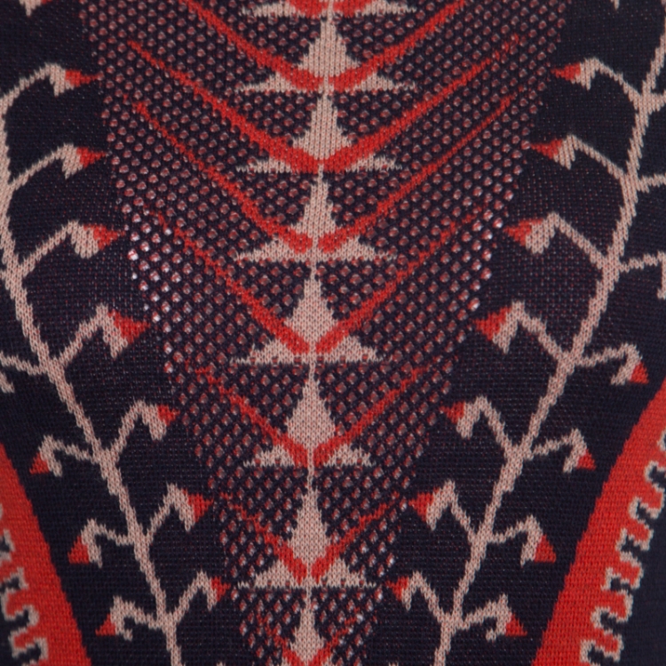 Pre Owned Temperley By London Indigo Jacquard Ida Knit Flared Dress S
