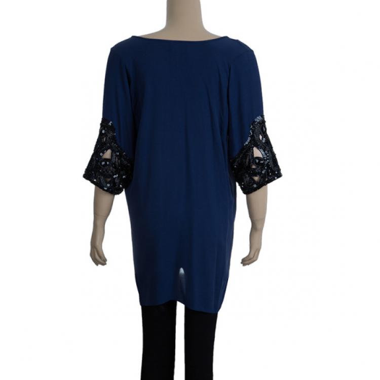 Pre Owned Temperley Navy Embellished Top M