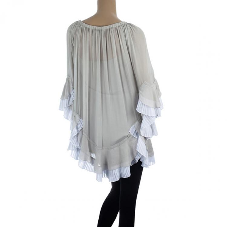 Pre Owned Temperley London Adeline Silk-blend Tunic Top S