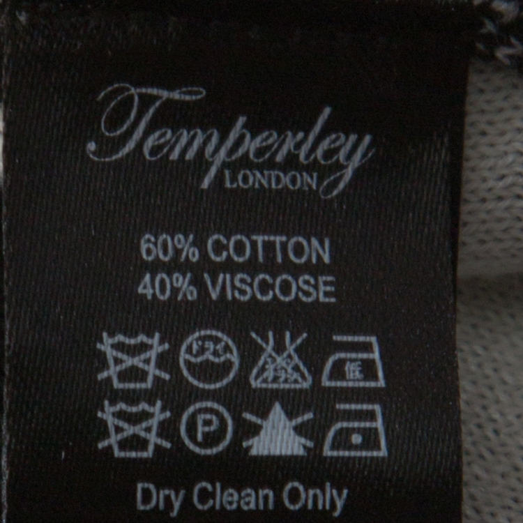 Pre Owned Temperley Black and Blue Knit Fitted Amedee Dress L 