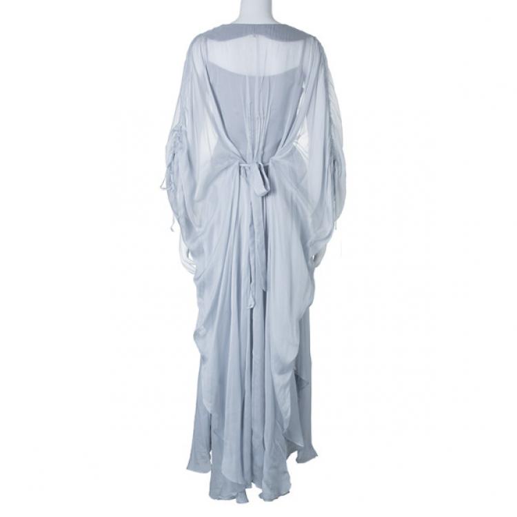 Pre Owned Temperley London Long Ice Blue Oberon Kaftan M