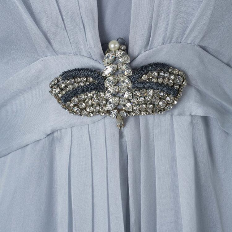 Pre Owned Temperley London Long Ice Blue Oberon Kaftan M
