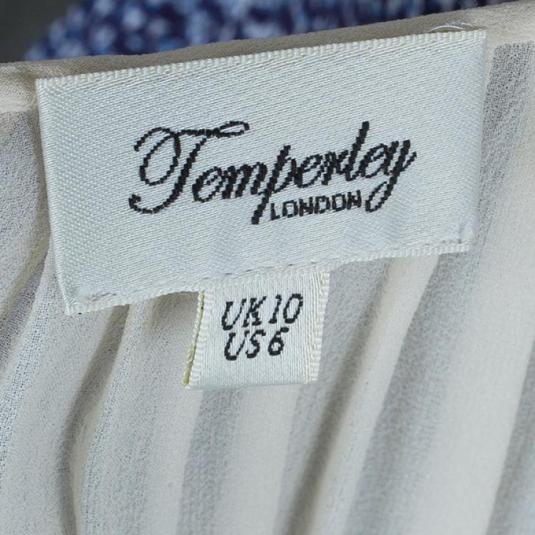 Pre Owned Temperley London Beige Embellished Chiffon Dress M