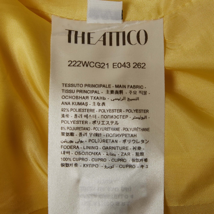 Pre Owned The Attico Pastel Yellow Stretch Knit Double Breasted April Blazer M