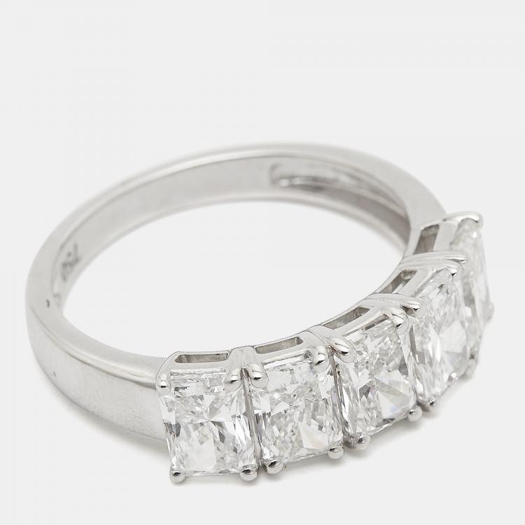 Pre Owned Diamond Edit 18k White Gold Lab Grown Diamond 2.77 cts Ring Size 54