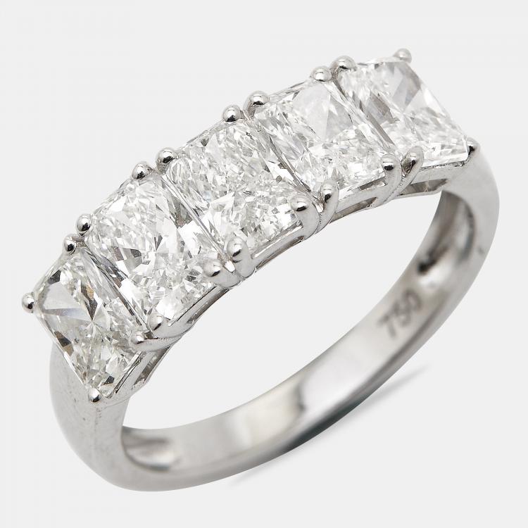 Pre Owned Diamond Edit 18k White Gold Lab Grown Diamond 2.77 cts Ring Size 54