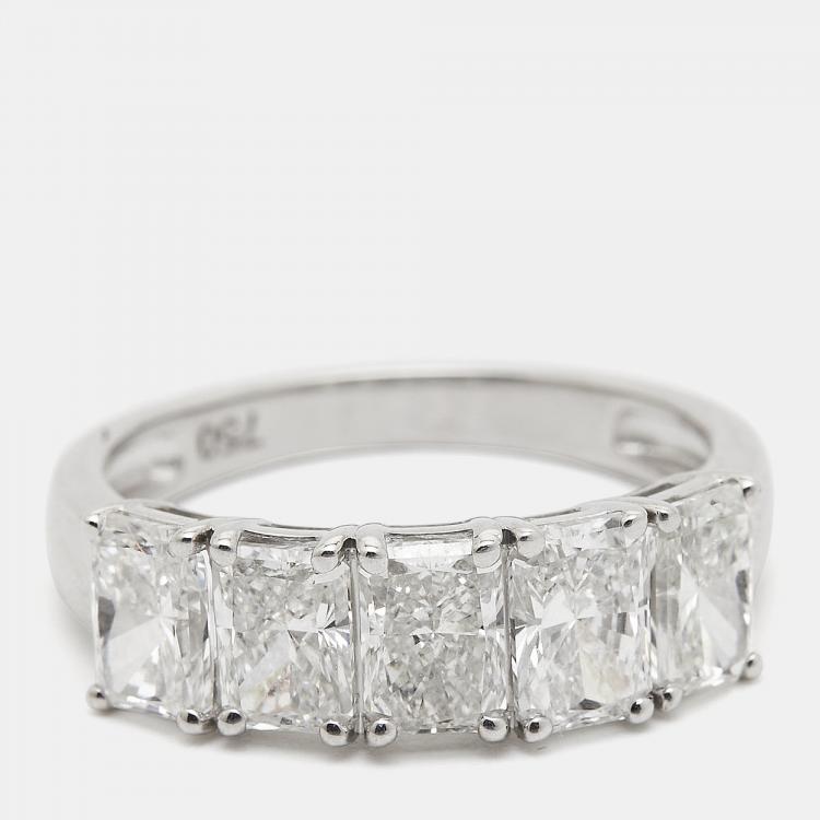 Pre Owned Diamond Edit 18k White Gold Lab Grown Diamond 2.77 cts Ring Size 54