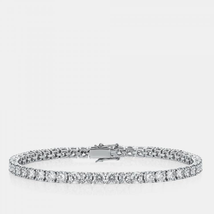 Pre Owned 8.00 cts Round 18k White Gold Stunning Lab Grown Diamond Tennis Bracelet