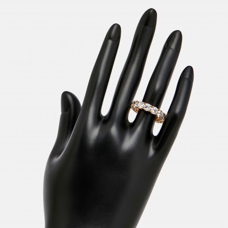 Pre Owned 6 cts Round Brilliant Lab Grown Diamonds 18k Rose Gold Eternity Band Ring Size 53