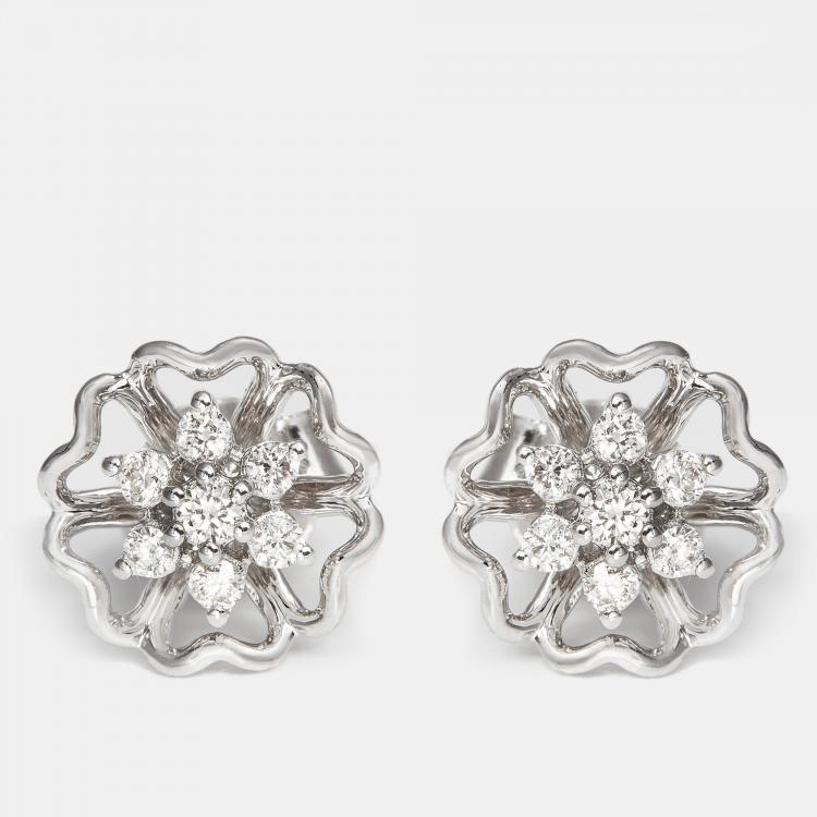Pre Owned 18k White Gold  Earring