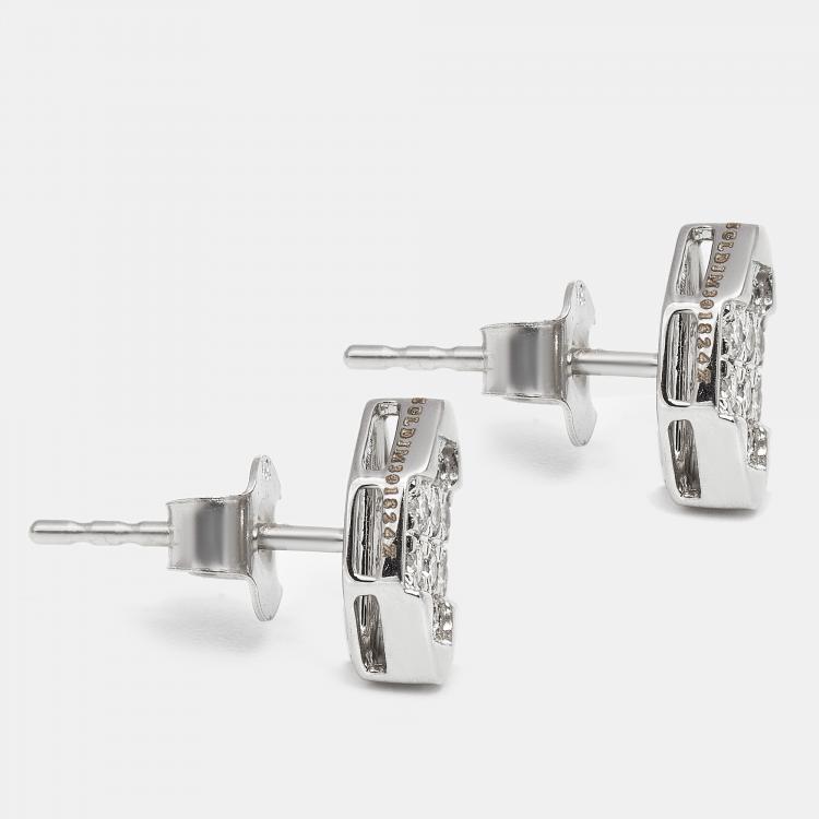 Pre Owned 18k White Gold  Earring
