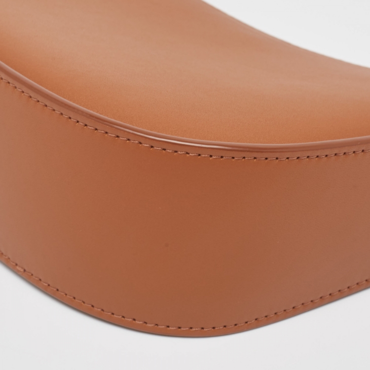 Pre Owned The Row Brown Leather Half Moon Shoulder Bag