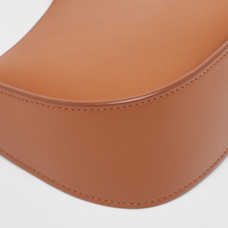 Pre Owned The Row Brown Leather Half Moon Shoulder Bag