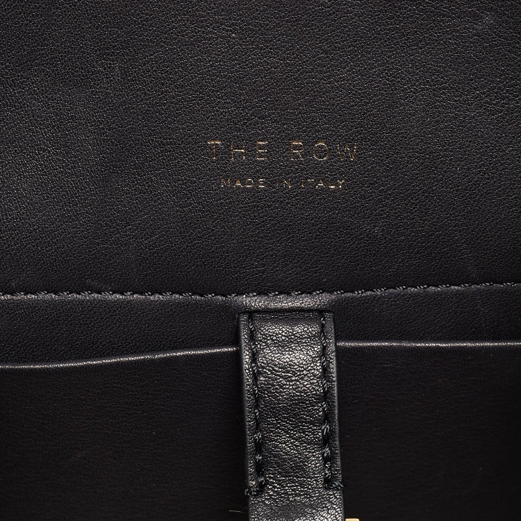 Pre Owned The Row Black Leather Margaux 10 Satchel