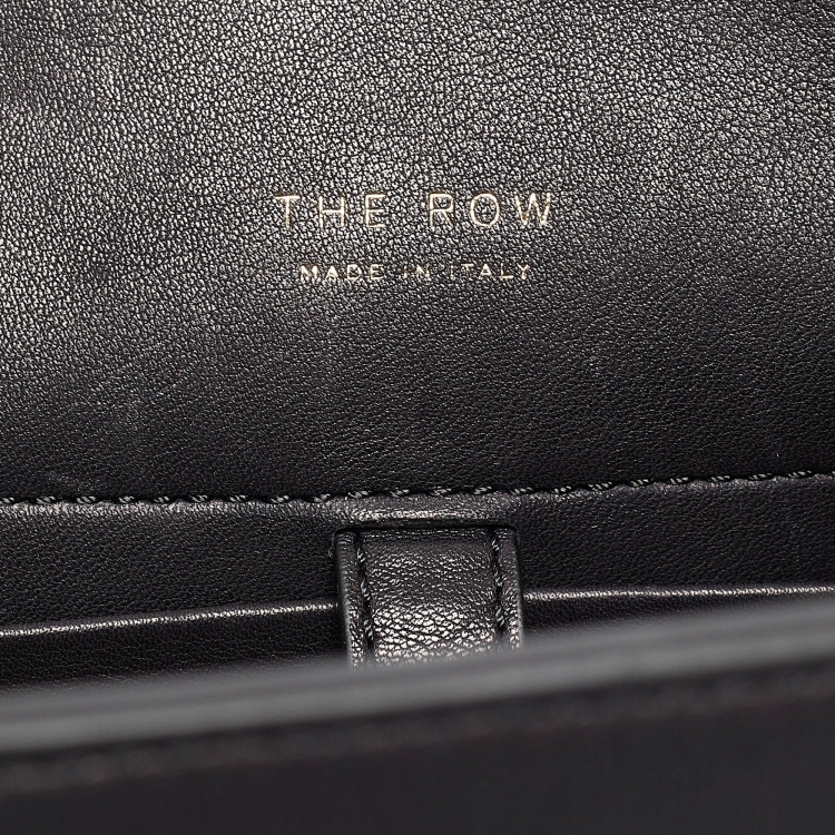 Pre Owned The Row Black Leather Margaux 10 Satchel