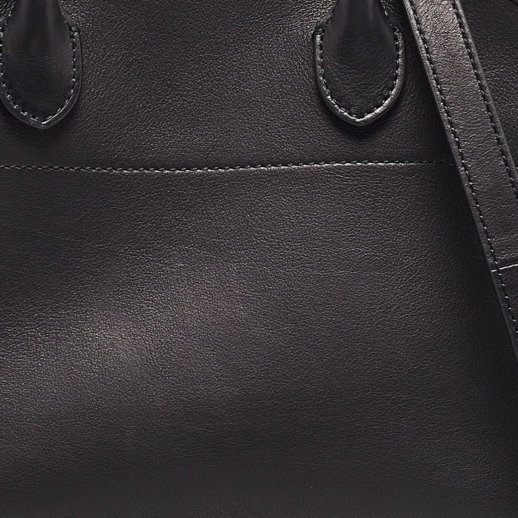 Pre Owned The Row Black Leather Margaux 10 Satchel
