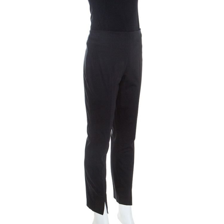 The Row Black Stretch Cotton Slit Detail Sorocco Pants M The Row TLC