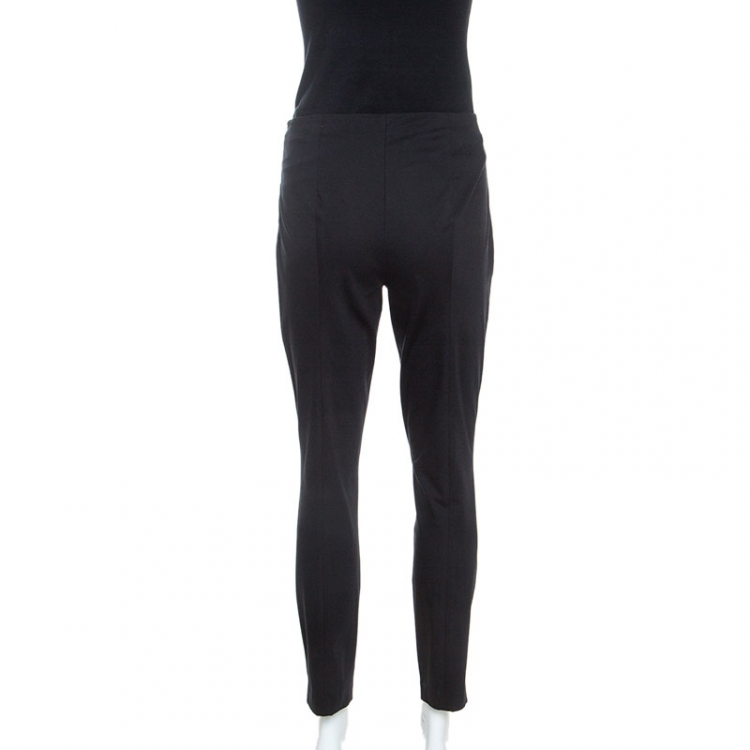 Pre Owned The Row Black Stretch Cotton Slit Detail Sorocco Pants M