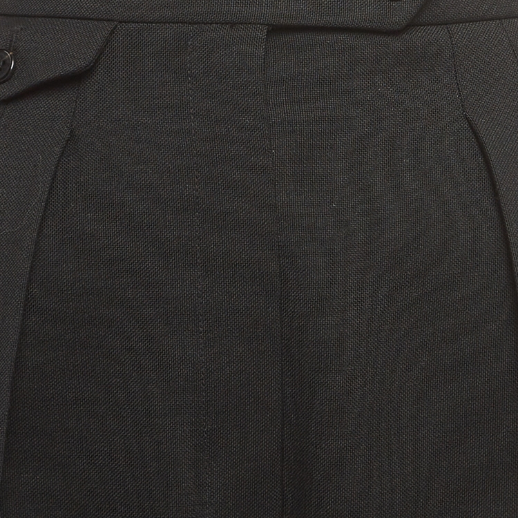 Pre Owned The Row Black Wool & Mohair Wide Leg Pants M