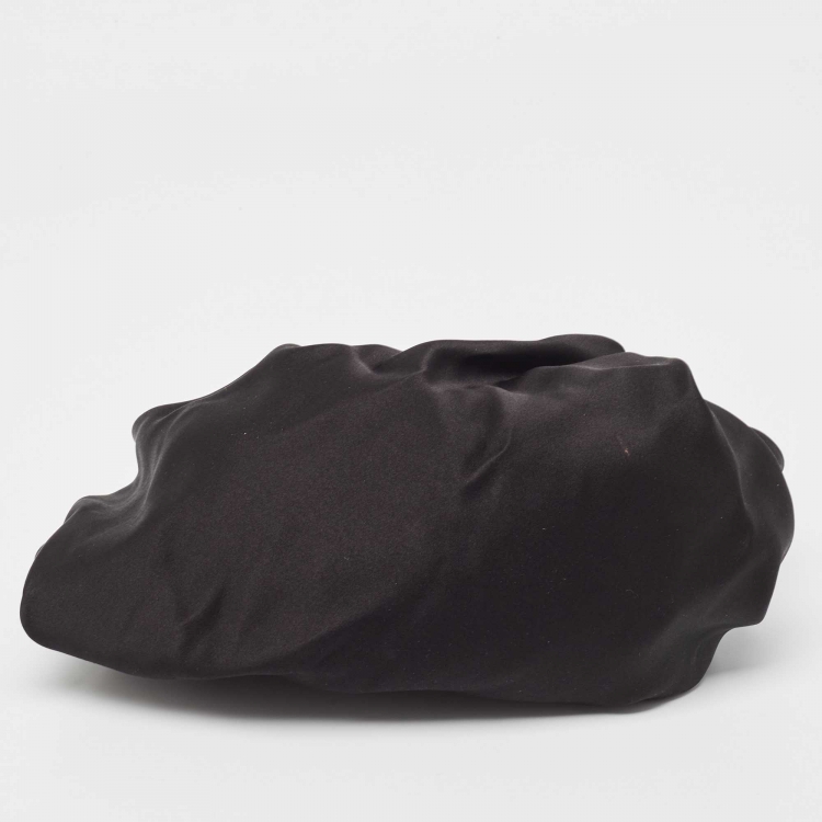 Pre Owned The Row Black Satin Knot Shoulder Bag