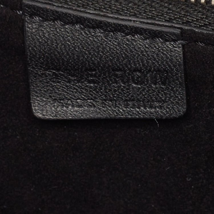 Pre Owned The Row Black Leather Half Moon Shoulder Bag