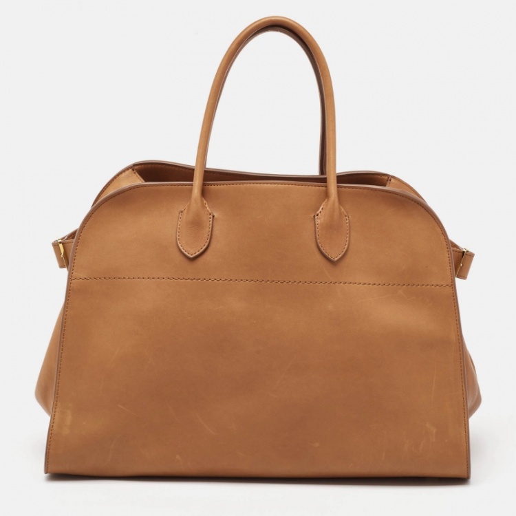 Pre Owned The Row Brown Leather Soft Margaux Bag