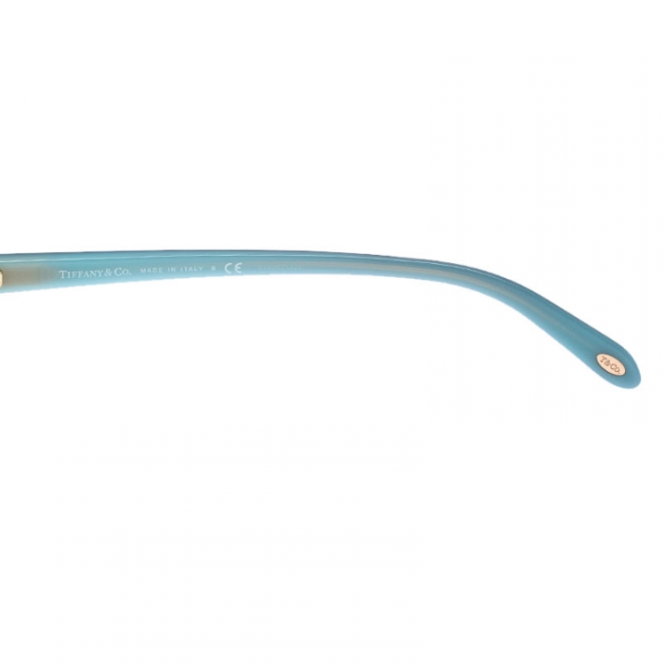 Pre Owned Tiffany & Co. Turquoise Blue/ Grey Gradient TF 4146 Round Sunglasses