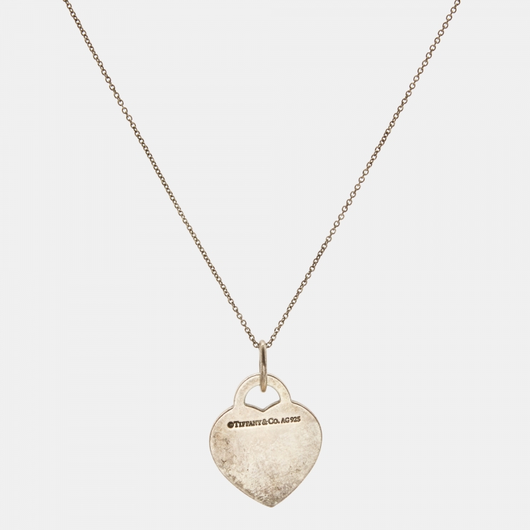 Pre Owned Tiffany & Co.  I Love You Heart Tag Sterling Silver Necklace
