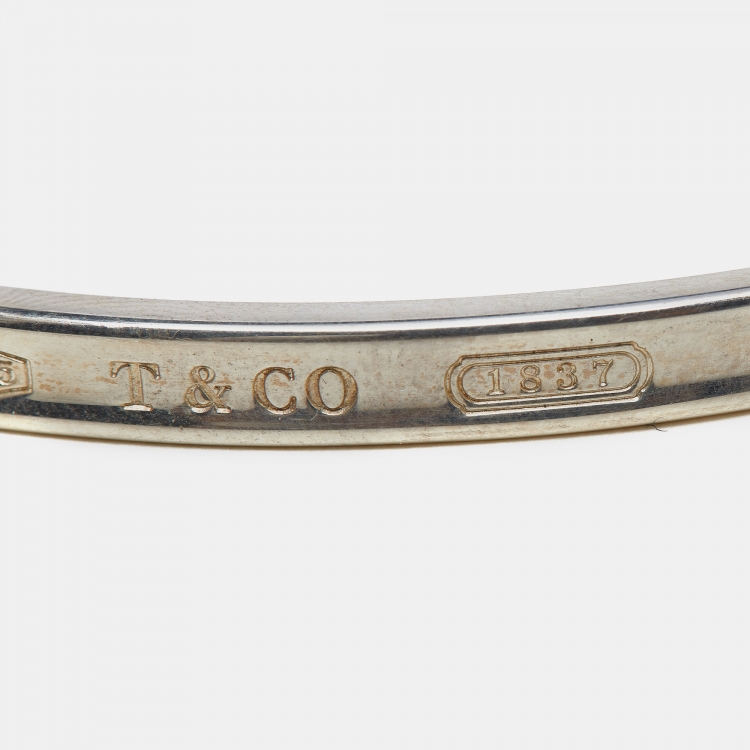 Pre Owned Tiffany & Co. Tiffany 1837 Sterling Silver Open Cuff Bracelet