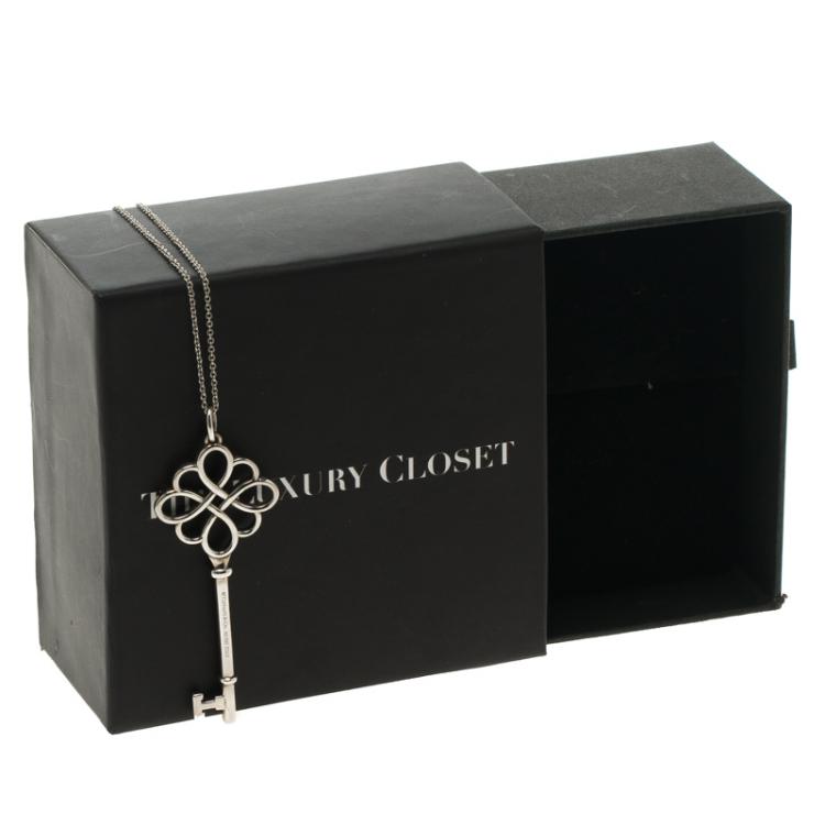 Pre Owned Tiffany & Co. Key Knot Silver Pendant Necklace