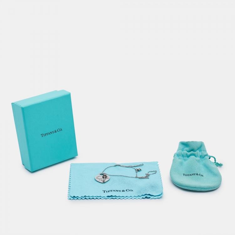 Pre Owned Tiffany & Co. Return To Tiffany Heart Tag Key Sterling Silver Pendant Necklace